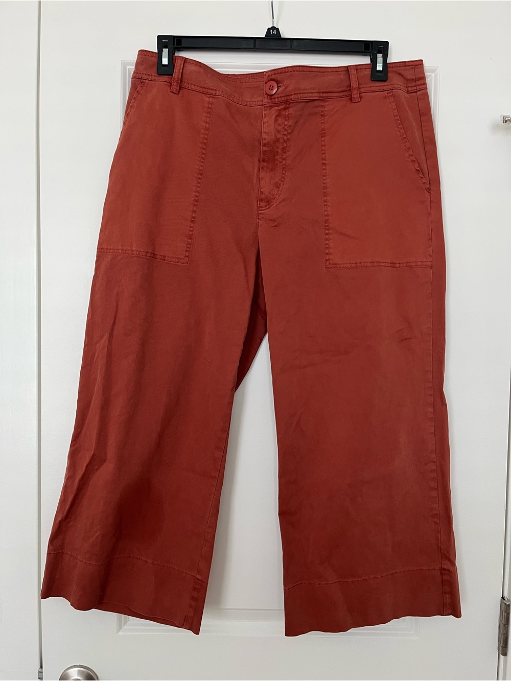 Stone 33 Wide-Leg Chinos in Rust Red